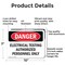 Signmission Electrical Testing Authorized Persons Only Danger Sign, Aluminum, 10in W x 7in L, 2PK OS-2PACK-DS-A-710-L-1786 - alternate 3